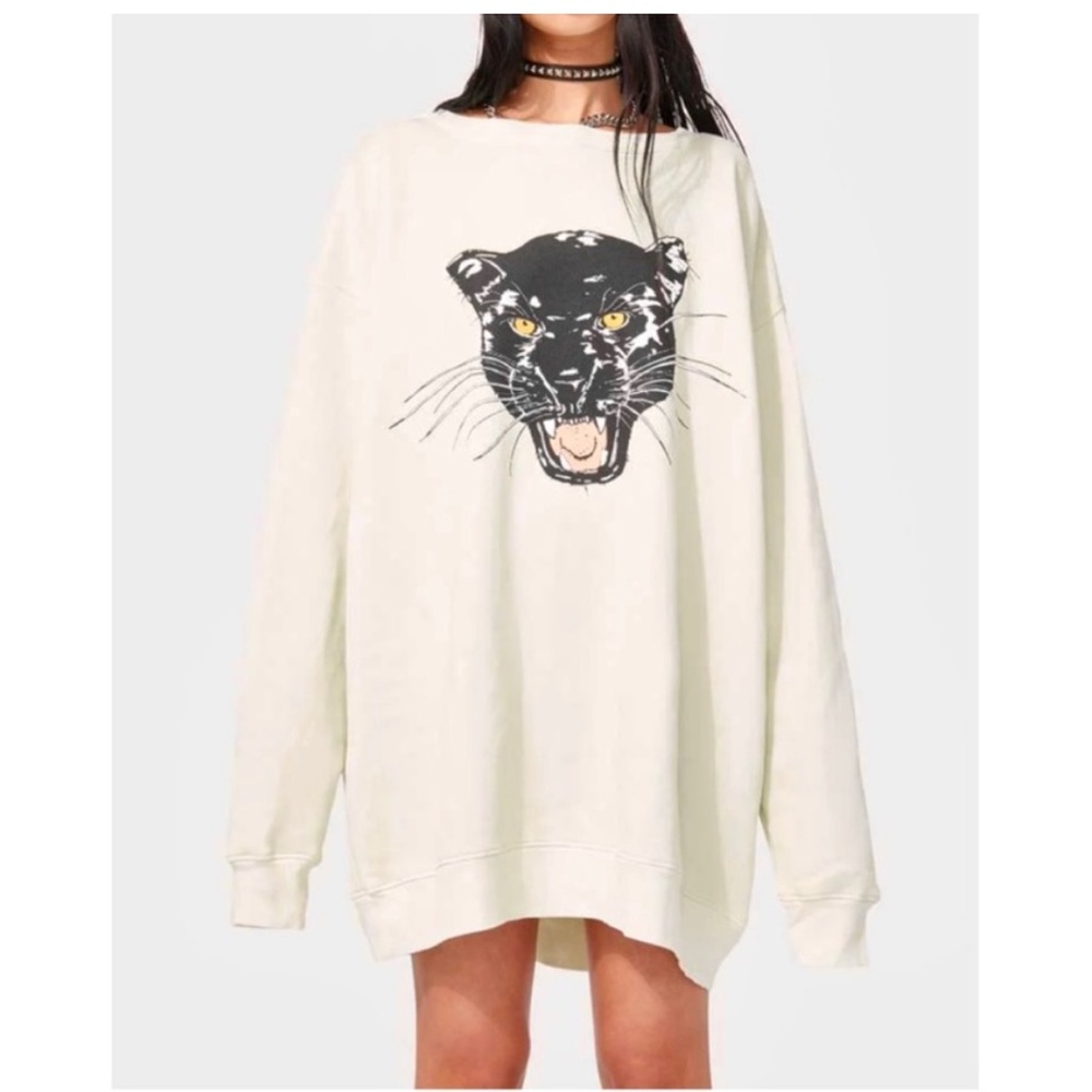 Wildfox Roadtrip panther oversized sweatshirt